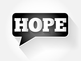 HOPE text message bubble, flat business concept background
