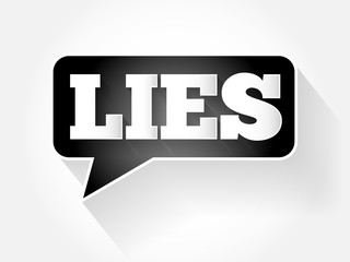 LIES text message bubble, flat business concept background