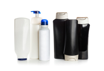 Cosmetic containers isolated on white