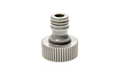 Garden water hose nozzle or connectors isolated on white backgro