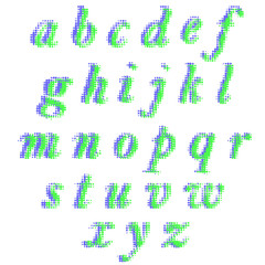 Set of  Halftone Letters Isolated