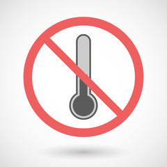 Forbidden vector signal with   a thermometer icon