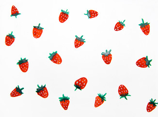 strawberries painted in watercolor