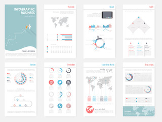 The Best Infographics Vector Elements in flat Design colors. Can be use in website, presentation, marketing corporate report, advertising - 110155792