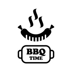 bbq time badge and label grill