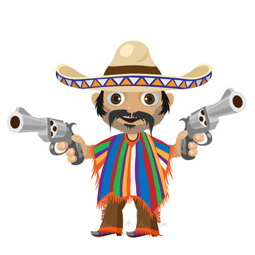 Fictional cartoon character - cheerful mexican