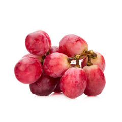 Bunch of red grapes Isolated on white background
