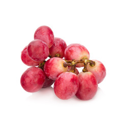 Bunch of red grapes Isolated on white background