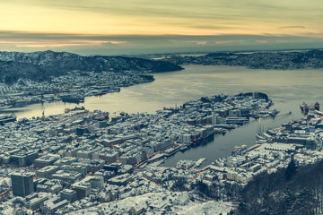 panoramic view from the observation deck at Bergen