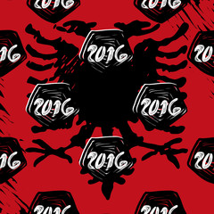 Pattern for Euro 2016 France football championship. A soccer ball pattern and  a Albania flag