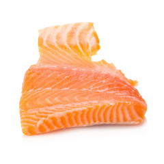 salmon fish fresh meat slice isolated on white background