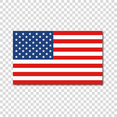 American Flag on background with shadow