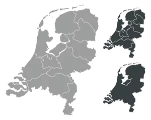 Fotobehang  Detalied Netherlands map © ad_hominem
