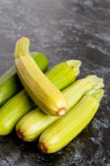 zucchini on wooden table