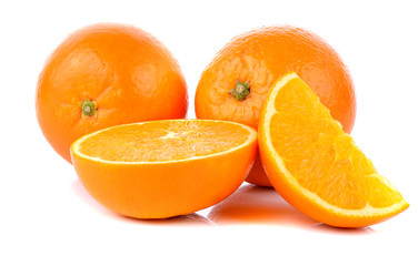 oranges on white background - obrazy, fototapety, plakaty