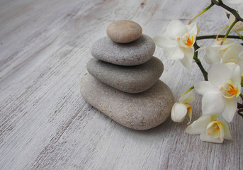 Fototapeta na wymiar Spa stones treatment scene, zen like concepts