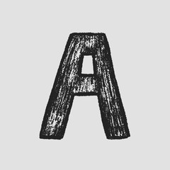 Hand drawn letter A icon vector