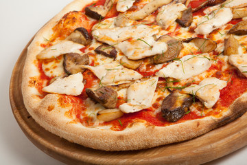 Pizza with chicken meat