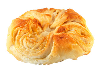 Flat cake with cheese filling