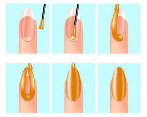 Painting your nails - instructions . Nail Painting Tips. Manicure scheme. Tutorial for how to do a traditional manicure. Manicure instructions