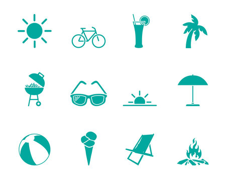 Sommer Icons - T&uuml;rkis