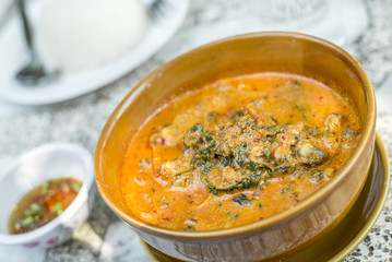 Piper sarmentosum leaves snail Curry. Thai call Kang Kua Hoi Khom is the delicious Thai food.