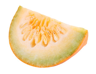 Piece of small pumpkin isolated on white