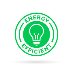 Energy efficient green eco icon lightbulb symbol design