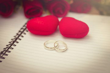 wedding rings and heart 