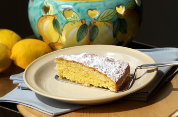 slice of lemon cake