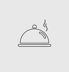 Cloche, food plate illustration icon.