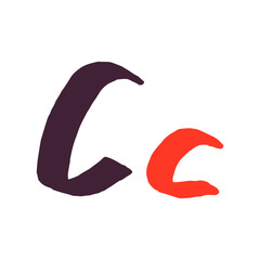 C letter logo painted with a brush.