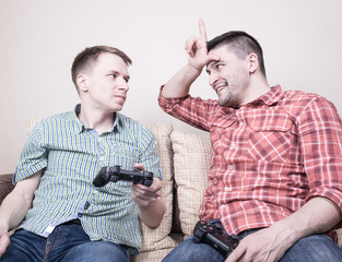 Two guys playing