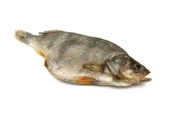 Fototapeta premium Dry dried fish isolated on white background.