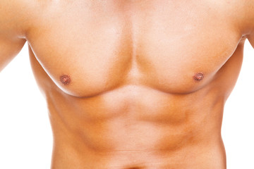 Fototapeta premium Man torso on white background