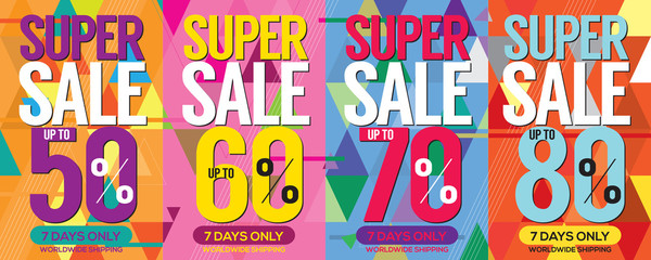 Modern Banner Super Sale Up to 80 Percent 6250x2500 Pixel Vector.