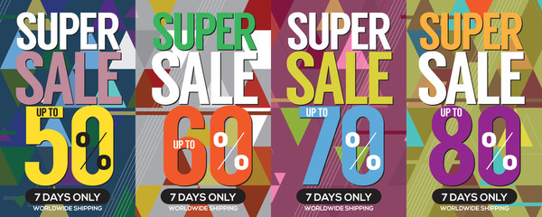 Modern Banner Super Sale Up to 80 Percent 6250x2500 Pixel Vector.