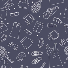 Tennis Women Apparel Pattern Vector Illustration.