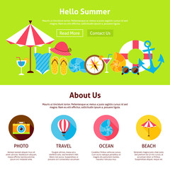 Hello Summer Flat Web Design Template