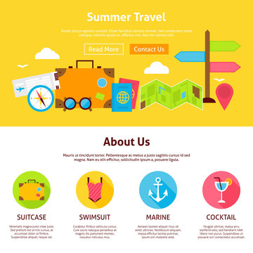 Summer Travel Flat Web Design Template