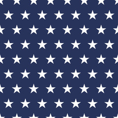 USA flag seamless pattern. White stars on a blue background. Memorial day