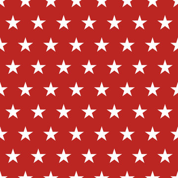 USA flag seamless pattern. White stars on a red background. Memorial day
