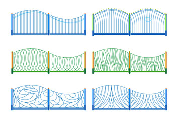 Illustration of the different designs of fences