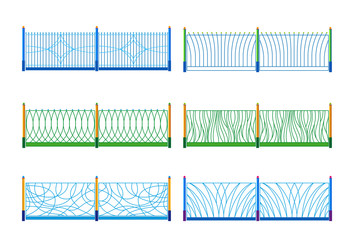 Illustration of the different designs of fences