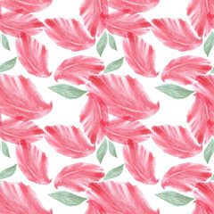 Watercolor Seamless pattern with flower petal