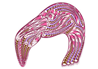 Flamingo. Ethnic illustration
