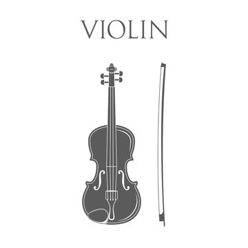 Violin. Isolated On White Background.