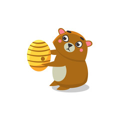  Brown Bear Holding Beehive