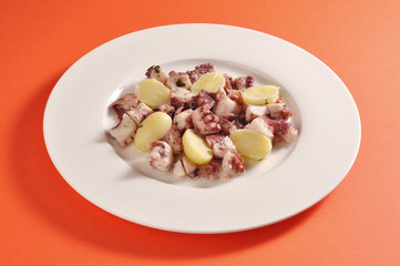 Dish of Octopus and potatoes