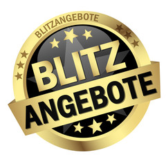 colored button with banner and text Blitzangebote